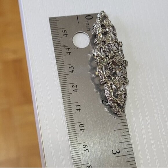 Vintage Stunning Sterling Silver Marcasite Crystal Embellished Brooch - Picture 3 of 9